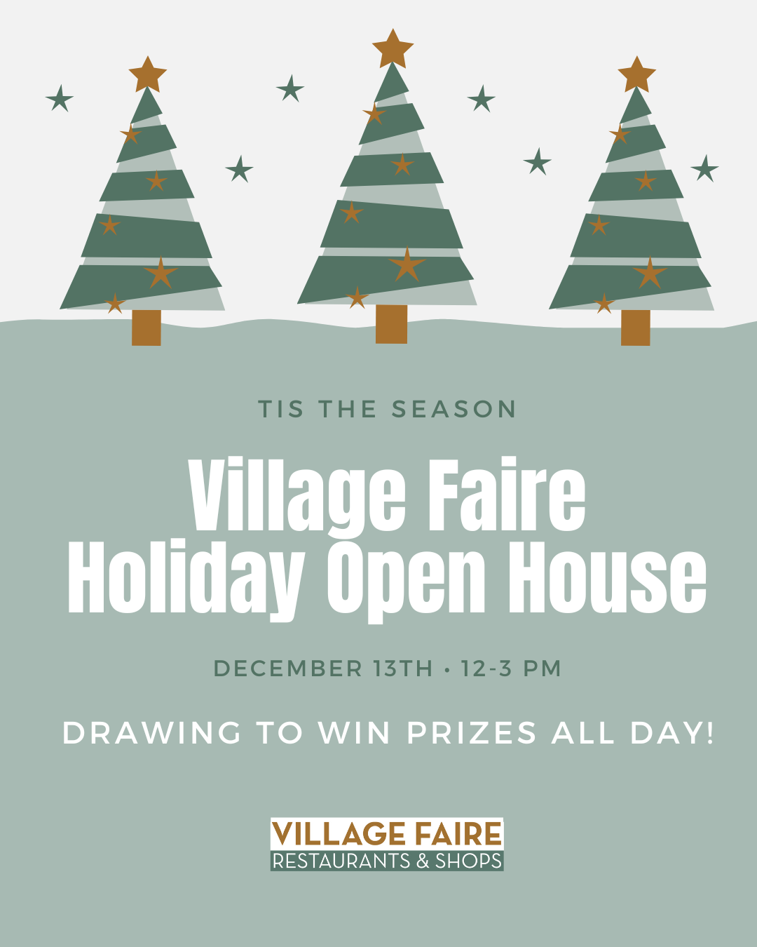 Tis the Season Village Faire Open House flyer
